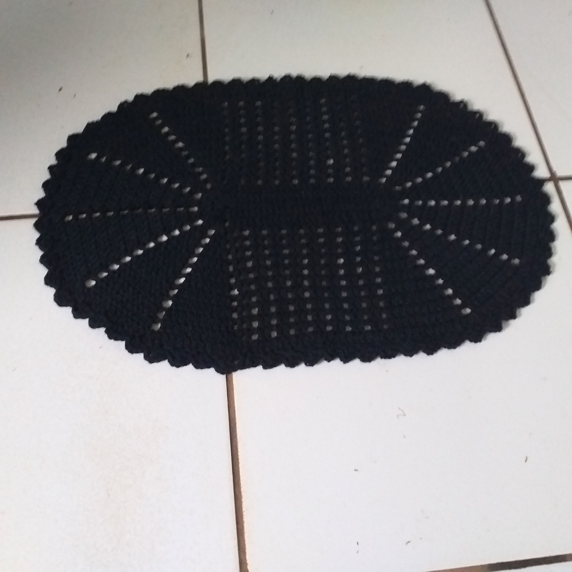 Tapete de Crochê Preto