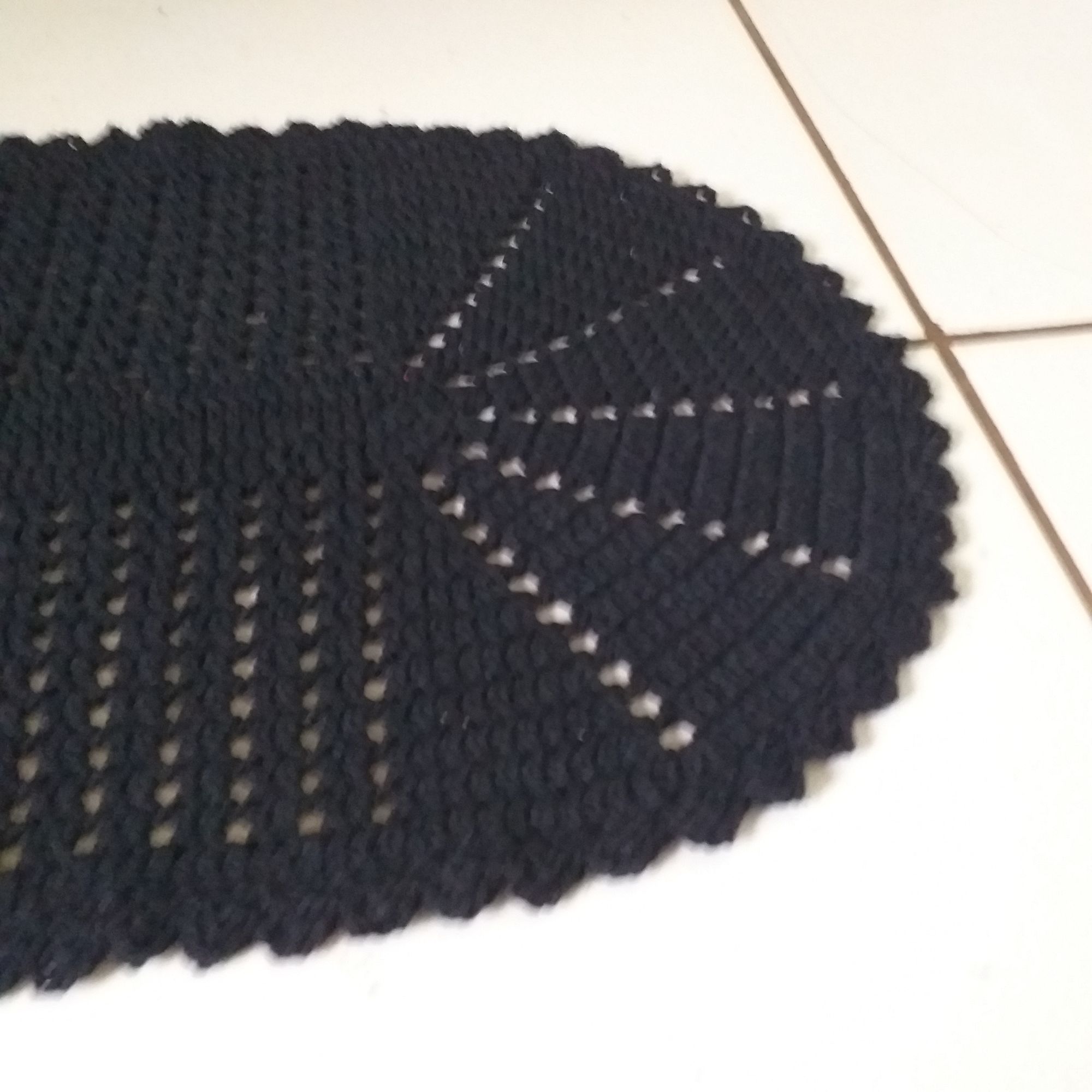 Tapete de Crochê Preto