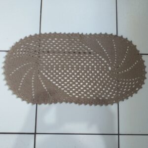 Tapete Passadeira Tapete de Crochê Aspiral Bege