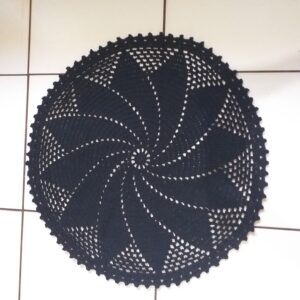 Tapete de Crochê Redondo 1 Preto
