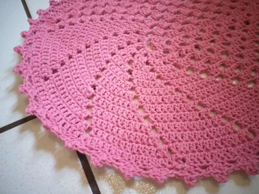 Par Tapete de Crochê Aspiral Rosa