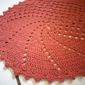 Tapete de Crochê Aspiral Vermelho